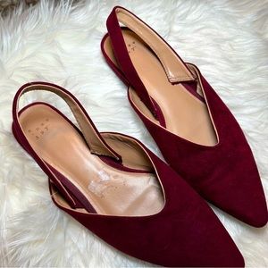 A New Day Size 9.5 Maroon Sling Back Flats Shoes Work Career